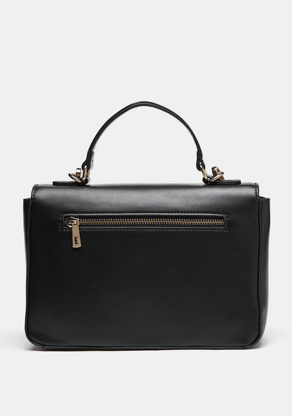 Elle Solid Satchel Bag with Detachable Chain Strap and Button Closure-Women%27s Handbags-image-4