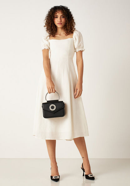 Celeste Embellished Satchel Bag with Detachable Chain Strap and Button Closure-Women%27s Handbags-image-4