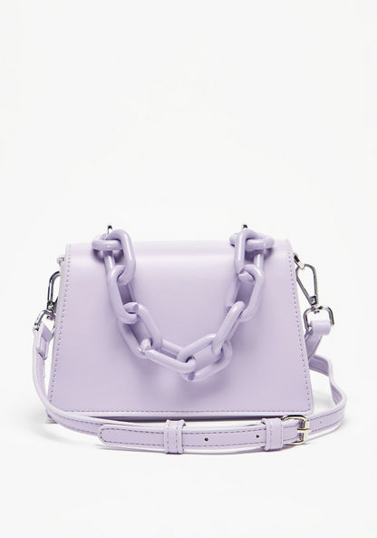Missy Solid Crossbody Bag with Button Closure