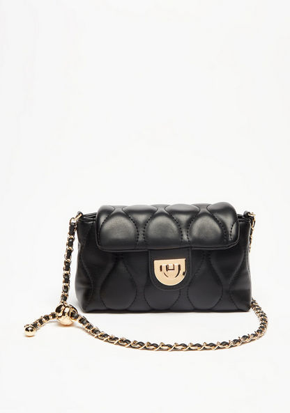 Missy Quilted Crossbody Bag with Chain Strap and Button Closure