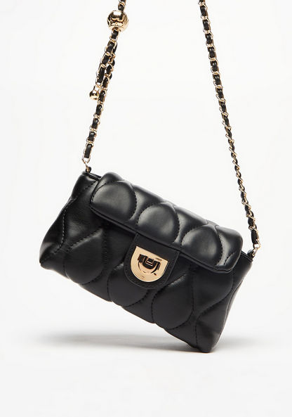 Missy Quilted Crossbody Bag with Chain Strap and Button Closure