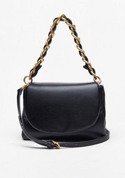 Celeste Solid Satchel Bag with Detachable Strap and Flap Closure-Women%27s Handbags-image-4