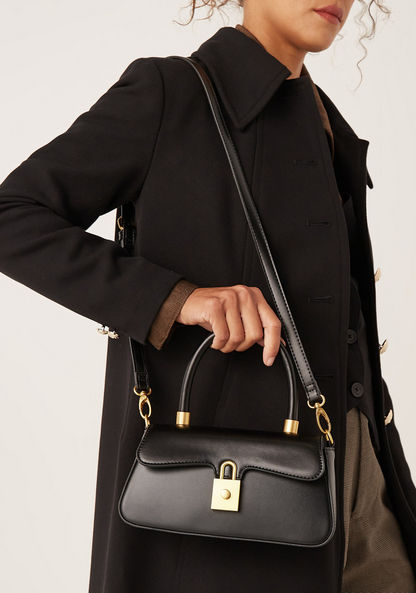 Celeste Solid Satchel Bag with Lock Accent and Handle-Women%27s Handbags-image-0