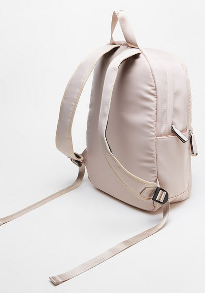 Lee Cooper Logo Print Backpack with Adjustable Shoulder Strap-Women%27s Backpacks-image-2