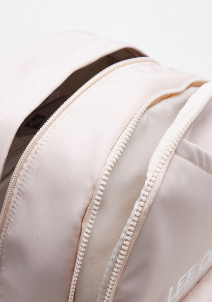 Lee Cooper Logo Print Backpack with Adjustable Shoulder Strap-Women%27s Backpacks-image-5