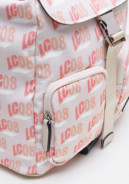 Lee Cooper All-Over Logo Print Backpack with Buckle Closure