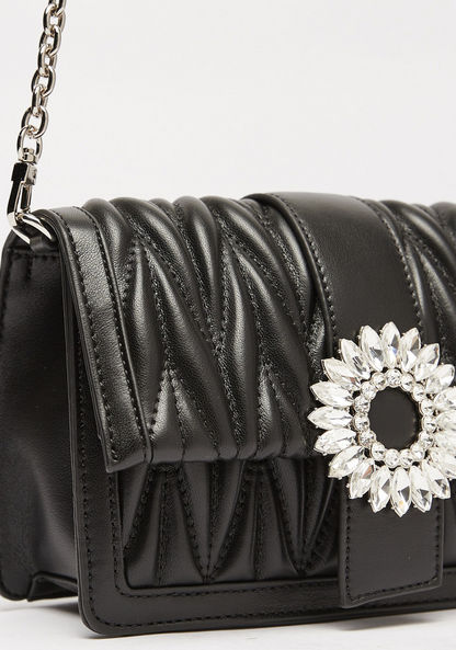 Celeste Quilted Crossbody Bag with Embellished Accent