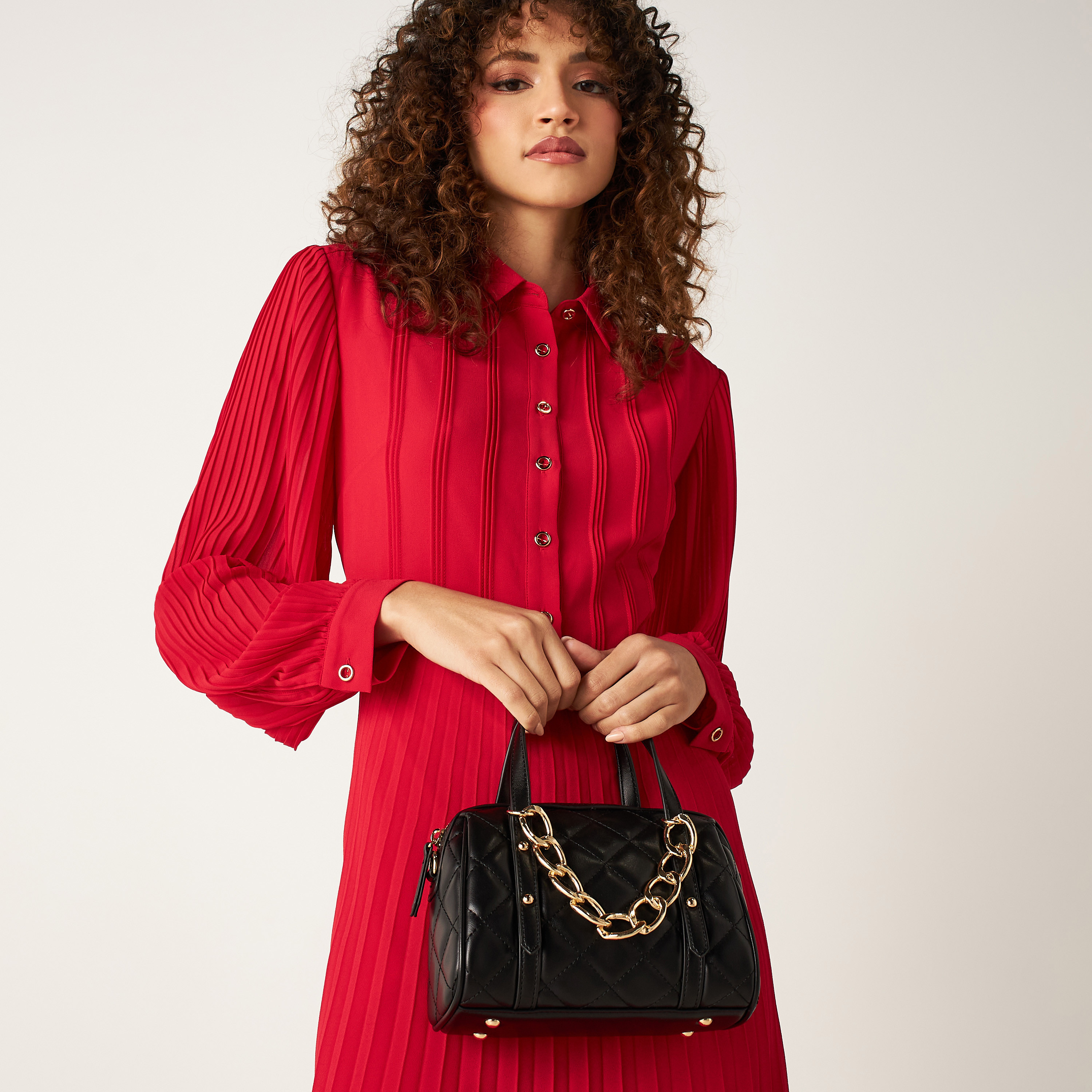 Shop Celeste Quilted Shoulder Bag with Detachable Chain