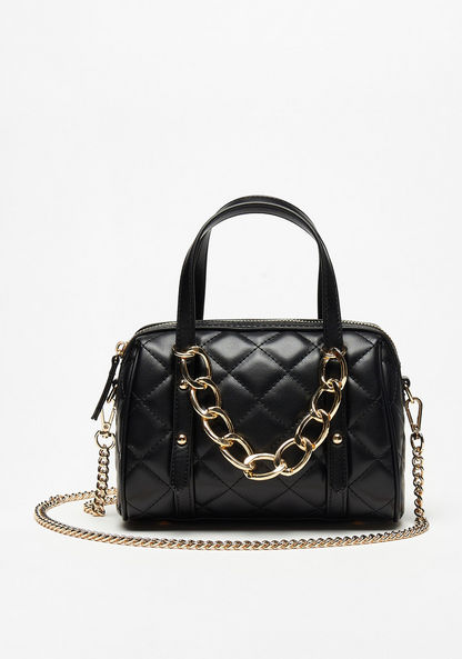 Celeste Quilted Shoulder Bag with Detachable Chain Strap and Zip Closure-Women%27s Handbags-image-1