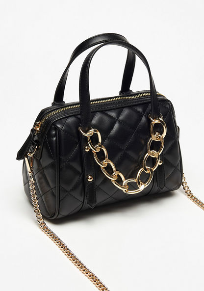 Celeste Quilted Tote Bag with Detachable Chain Strap and Zip Closure