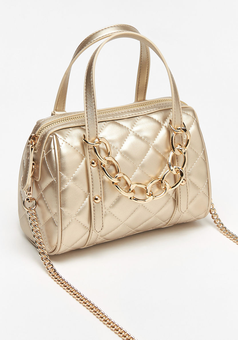 Celeste Quilted Shoulder Bag with Detachable Chain Strap and Zip Closure-Women%27s Handbags-image-2