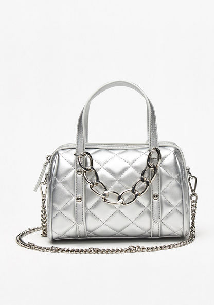 Celeste Quilted Shoulder Bag with Detachable Chain Strap and Zip Closure-Women%27s Handbags-image-1