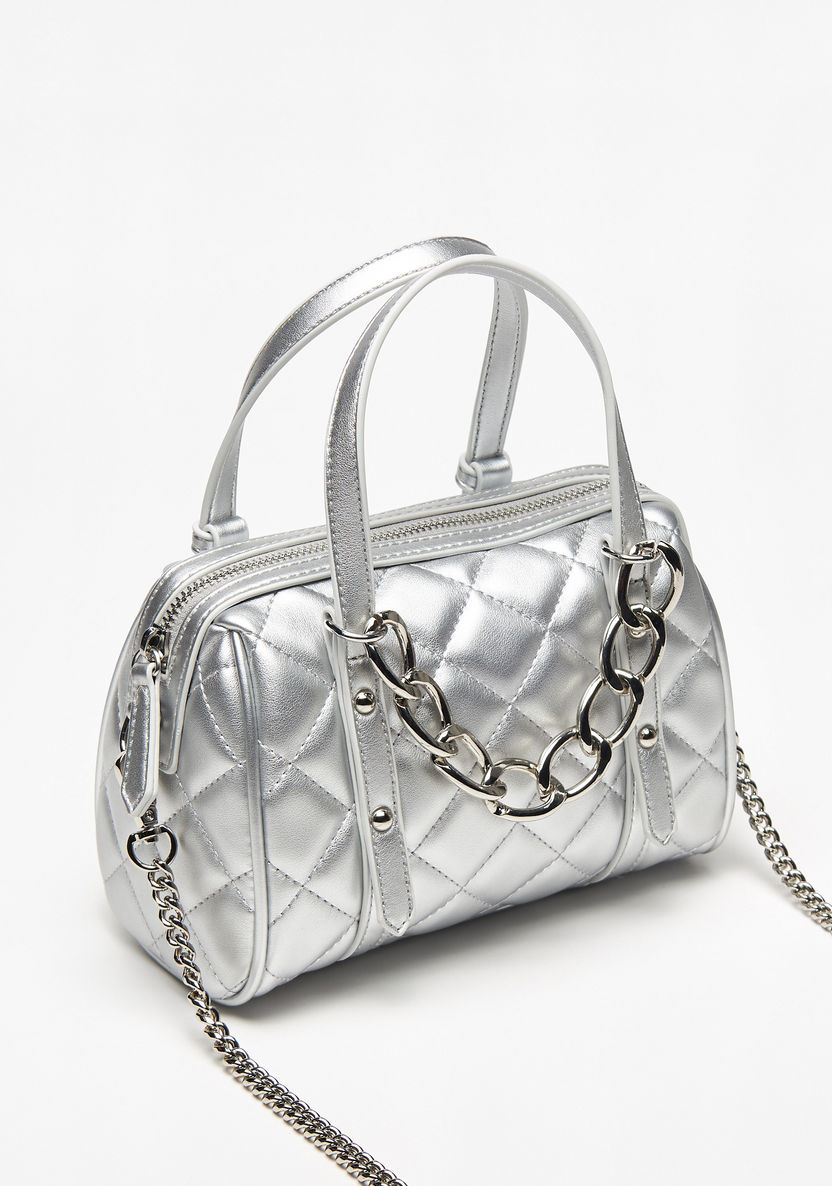Celeste Quilted Shoulder Bag with Detachable Chain Strap and Zip Closure-Women%27s Handbags-image-2