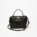 Celeste Textured Satchel Bag with Detachable Strap and Flap Closure-Women%27s Handbags-thumbnailMobile-1