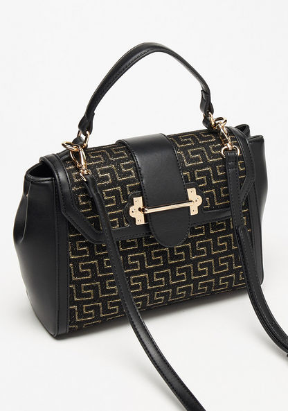 Celeste Textured Satchel Bag with Detachable Strap and Flap Closure