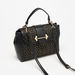 Celeste Textured Satchel Bag with Detachable Strap and Flap Closure-Women%27s Handbags-thumbnail-2