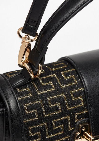Celeste Textured Satchel Bag with Detachable Strap and Flap Closure-Women%27s Handbags-image-3