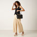 Celeste Textured Satchel Bag with Detachable Strap and Flap Closure-Women%27s Handbags-thumbnailMobile-4