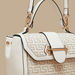 Celeste Textured Satchel Bag with Detachable Strap and Flap Closure-Women%27s Handbags-thumbnail-3