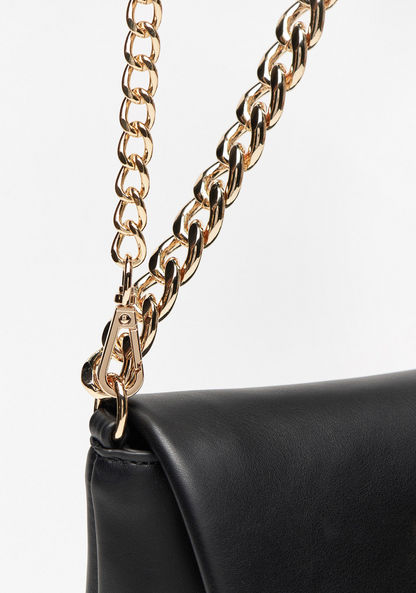 Celeste Satchel Bag with Detachable Chain Strap and Flap Closure-Women%27s Handbags-image-3