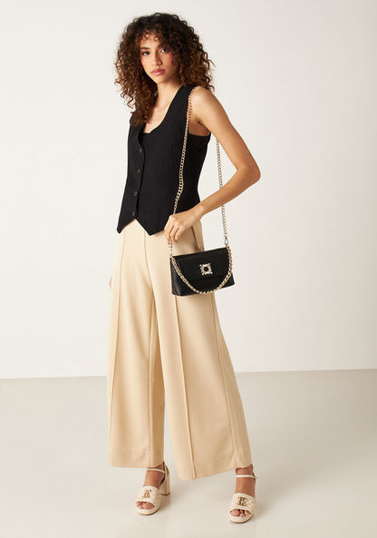Celeste Satchel Bag with Detachable Chain Strap and Flap Closure-Women%27s Handbags-image-4