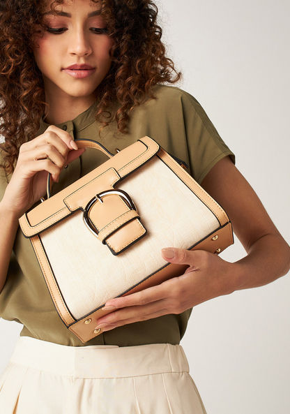 Celeste Buckle Accented Satchel Bag-Women%27s Handbags-image-1
