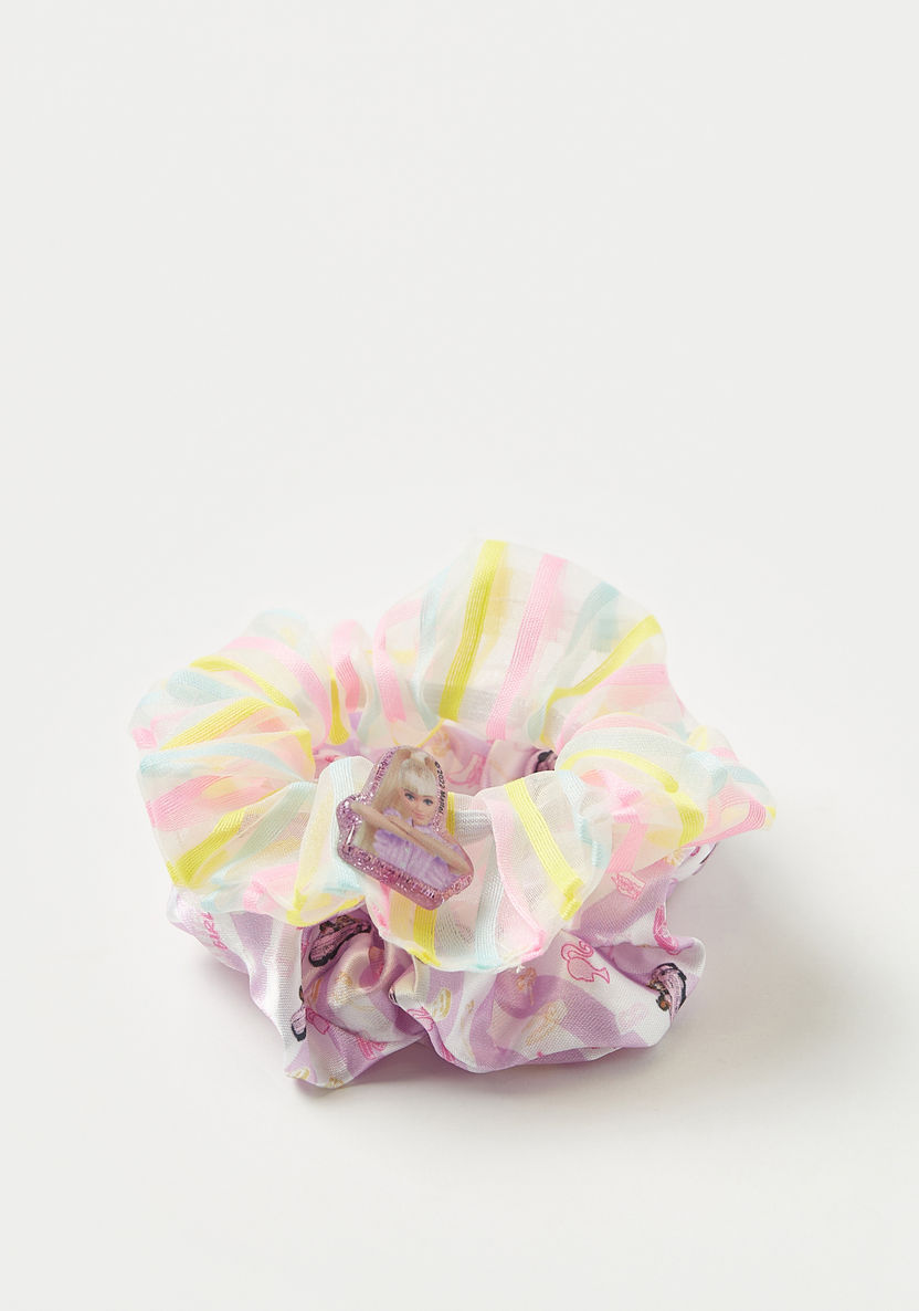 Barbie Print Hair Scrunchie - Set of 2-Hair Accessories-image-0