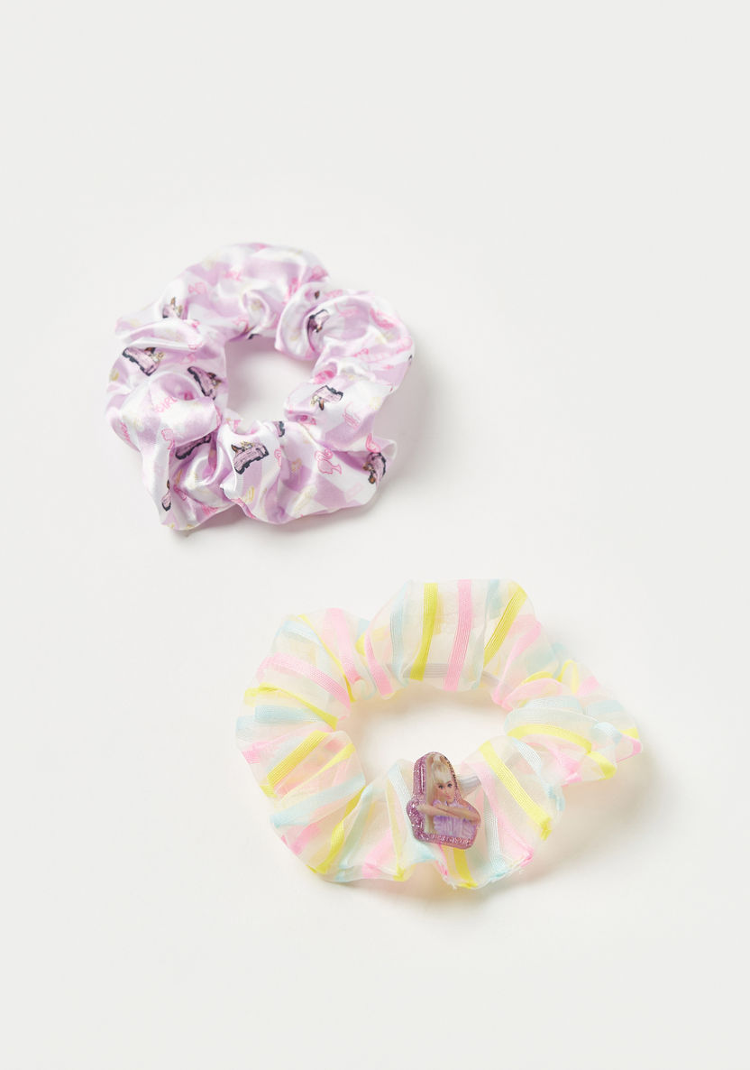 Barbie Print Hair Scrunchie - Set of 2-Hair Accessories-image-2