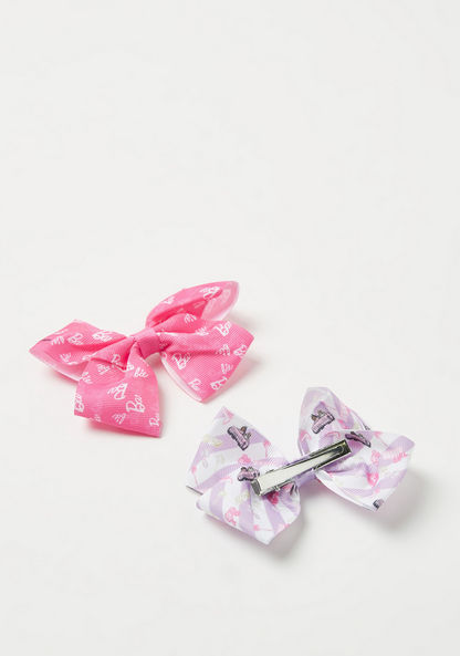 Barbie Printed Bow Hair Clip - Set of 2-Hair Accessories-image-1