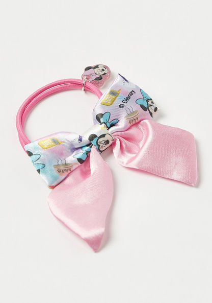 Disney Minnie Mouse Print Scrunchie with Knot and Charm Detail-Hair Accessories-image-0