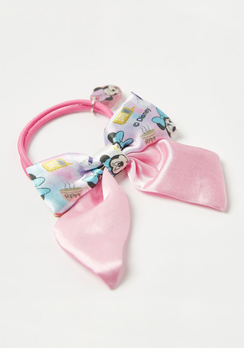 Disney Minnie Mouse Print Scrunchie with Knot and Charm Detail-Hair Accessories-image-1