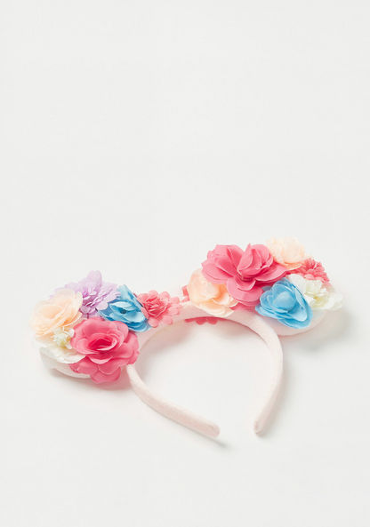 Minnie Mouse Ears Headband with Floral Accent-Hair Accessories-image-0