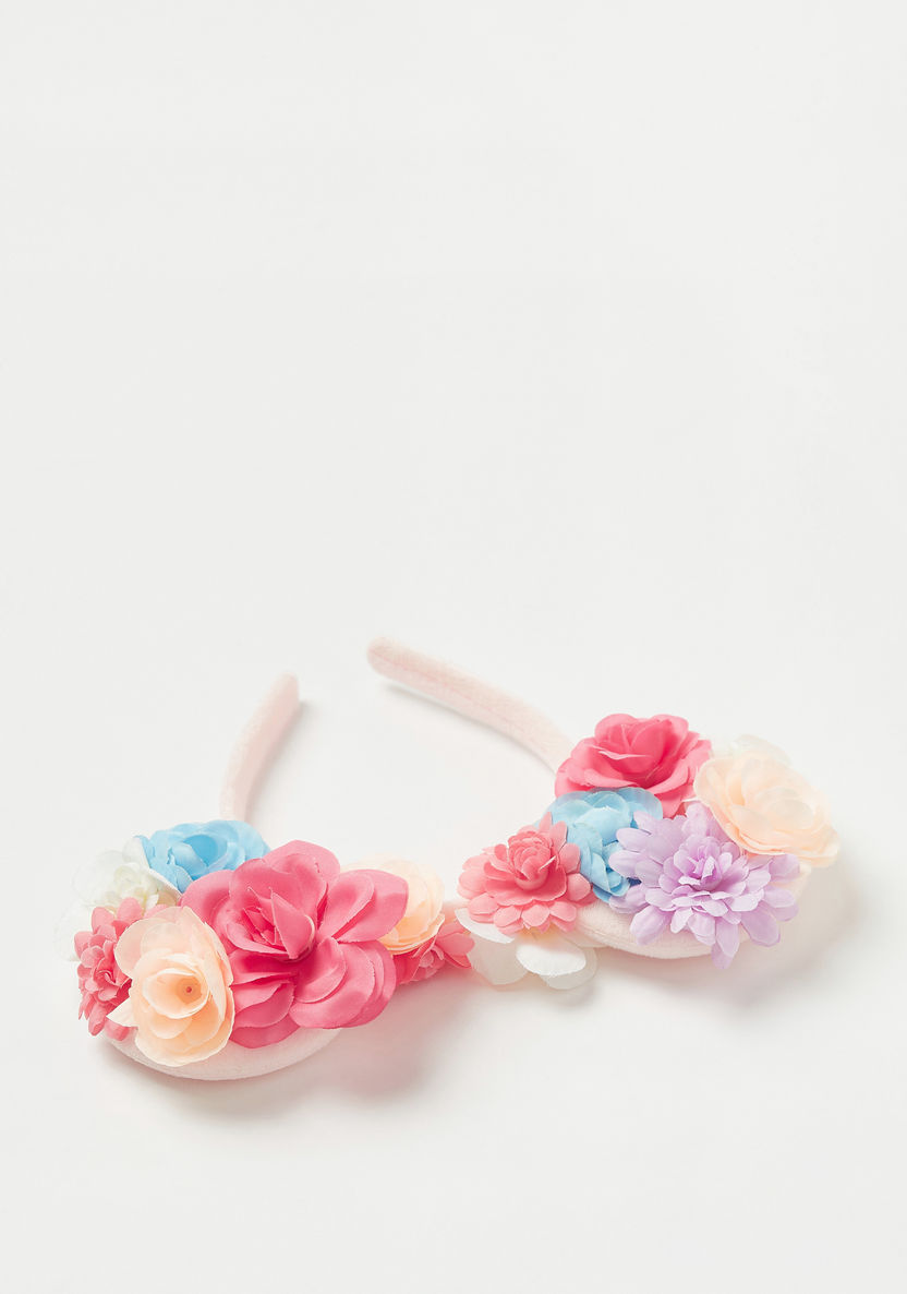 Minnie Mouse Ears Headband with Floral Accent-Hair Accessories-image-2