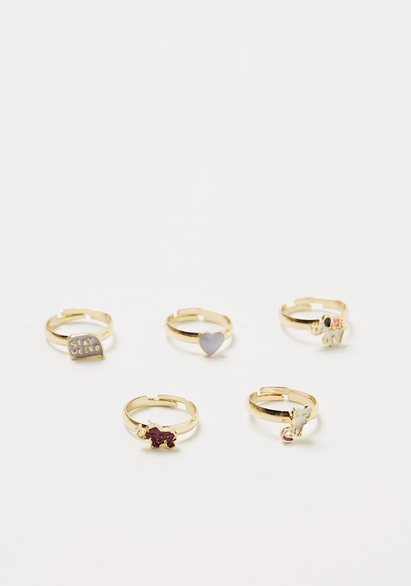 Charmz Assorted Ring - Set of 5-Jewellery-image-1
