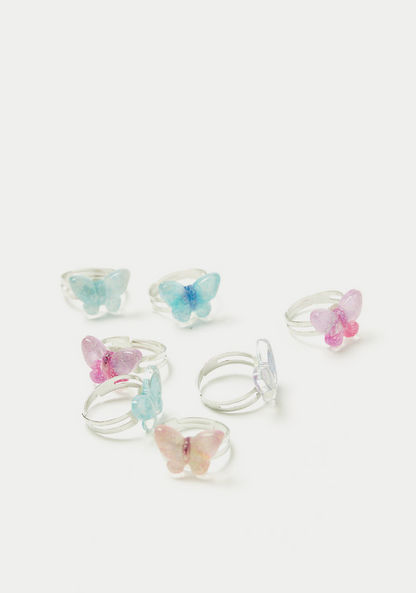 Charmz Butterfly Adjustable Ring - Set of 7-Jewellery-image-0