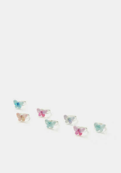 Charmz Butterfly Adjustable Ring - Set of 7-Jewellery-image-2