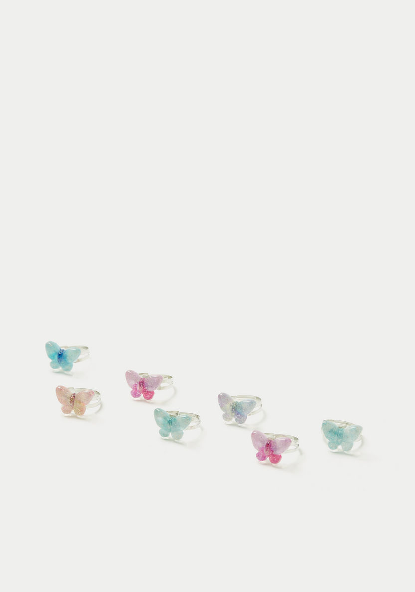 Charmz Butterfly Adjustable Ring - Set of 7-Jewellery-image-2