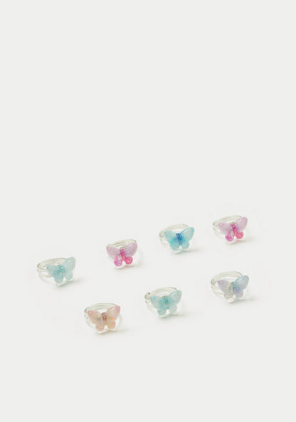 Charmz Butterfly Adjustable Ring - Set of 7-Jewellery-image-3