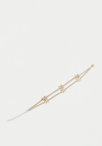 Charmz Metallic Butterfly Embellished Anklet with Lobster Clasp Closure-Jewellery-image-0