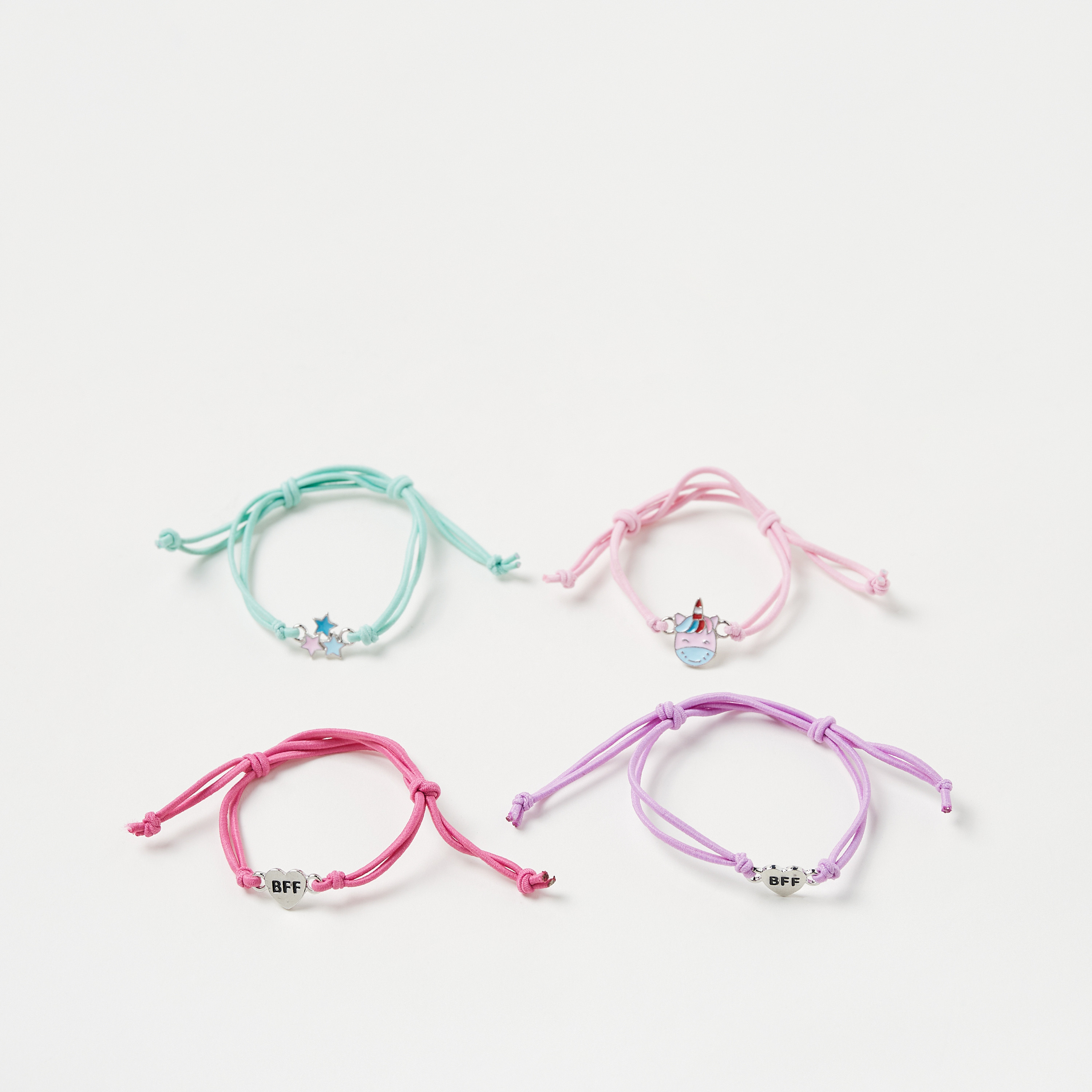 Charmz Adjustable Bracelet with Enamelled Charm - Set of 4-girls-accessories-jewellery-image-1