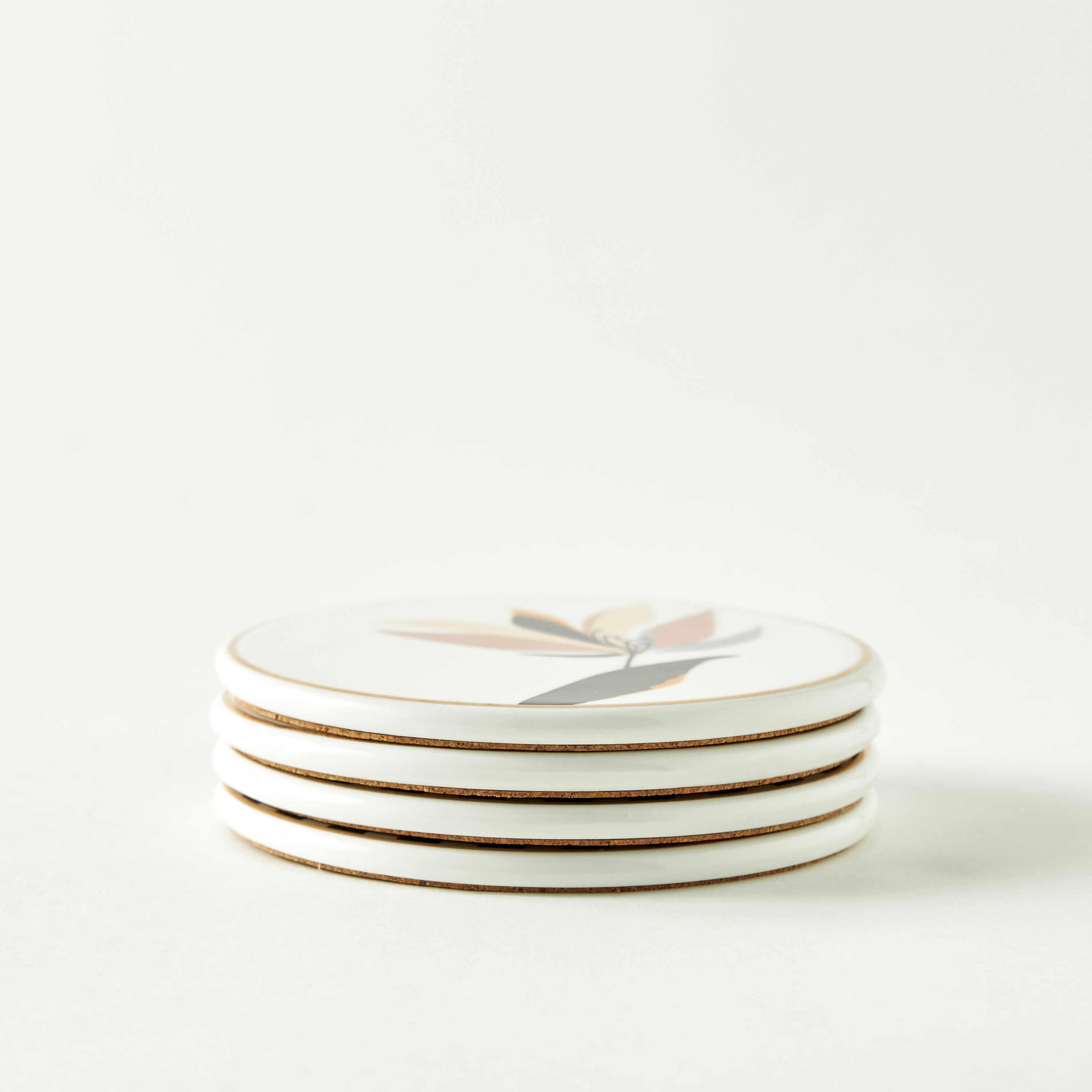 قواعد أكواب من الخزف الصيني بظهر فلين وطبعات- مجموعة من 4-household-dining-teaandcoffee-teaandcoffeeaccessories-image-1