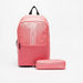 Kappa Logo Print Backpack with Adjustable Shoulder Straps and Zip Closure-Boy%27s Backpacks-thumbnail-0