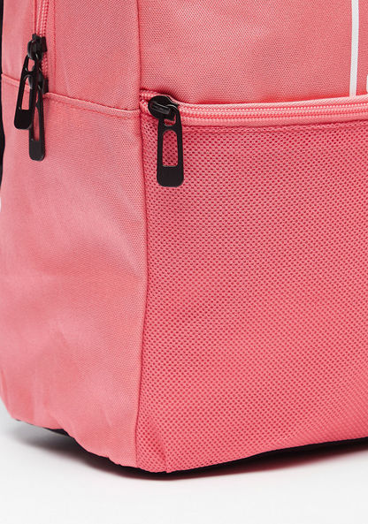 Kappa Logo Print Backpack with Adjustable Shoulder Straps and Zip Closure-Boy%27s Backpacks-image-3
