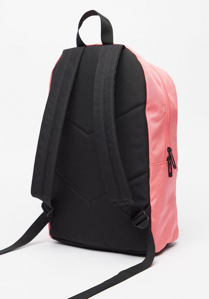 Kappa Logo Print Backpack with Adjustable Shoulder Straps and Zip Closure-Boy%27s Backpacks-image-4