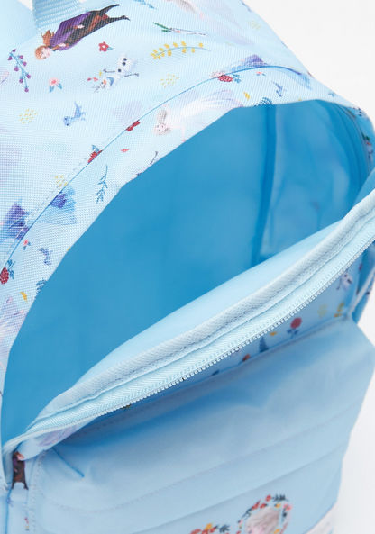 Disney All-Over Frozen Print Backpack with Adjustable Shoulder Straps and Zip Closure