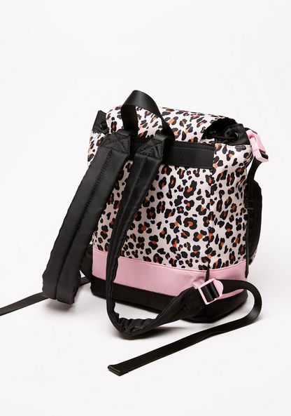 Missy Animal Print Backpack with Buckle Closure and Adjustable Straps