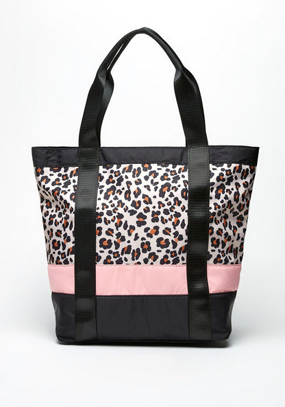 Missy Animal Print Tote Bag with Zip Closure and Double Handle-Women%27s Handbags-image-0