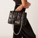 Haadana Quilted Satchel Bag with Metallic Detail and Twist Clasp-Women%27s Handbags-thumbnailMobile-0