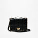 Haadana Quilted Satchel Bag with Metallic Detail and Twist Clasp-Women%27s Handbags-thumbnailMobile-1