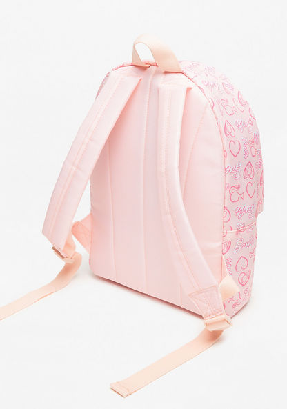 Barbie Print Backpack with Adjustable Shoulder Straps and Zip Closure-Girl%27s Backpacks-image-1